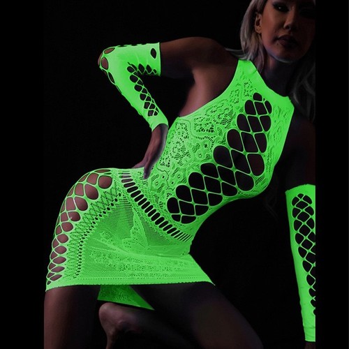 Glow dark fishnet lingerie - in,