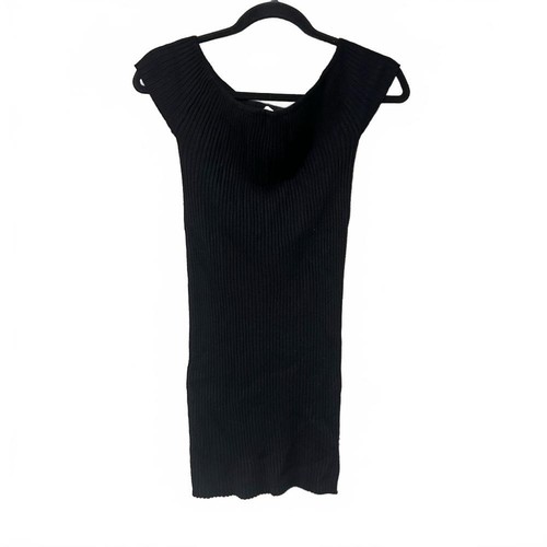 Ribbed black bodycon tank - ribbed,