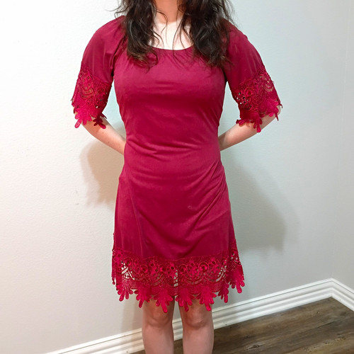 Body candy burgundy lace trim - lace,