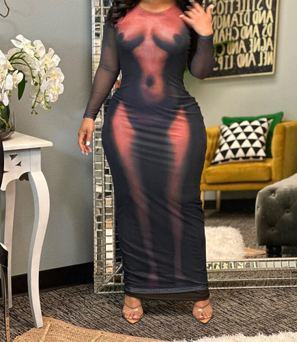 Body printed dress - body,