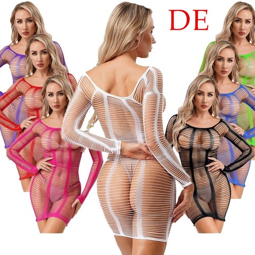 Damen fischnetz minikleid - fischnetz,
